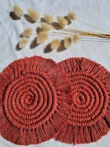 Dusty Red Coasters [set of 2]