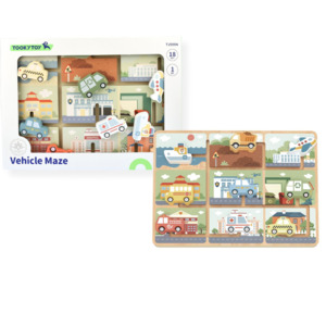 Books And Puzzles: Tooky Toy Traffic Maze Puzzle Board