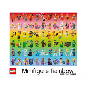 Books And Puzzles: Rainbow Lego Minifigure 1000 Piece Puzzle