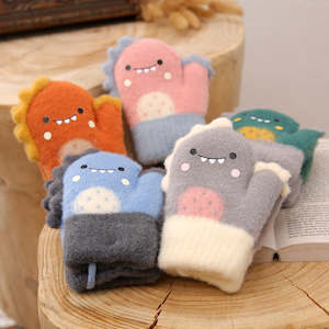 Toddler/ Baby Mittens - Sherpa Lining - Dinosaur
