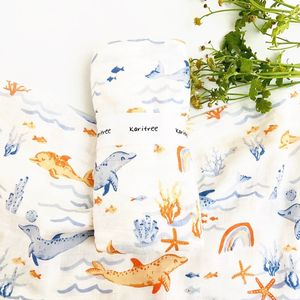 Bamboo Muslin Wrap - Dolphin