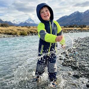 Clothing: Preschoolers Waterproof Softshell Fleece-Lined Rain Suit【2-4y】