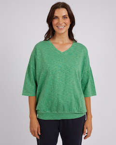 Sweatshirts, Crews & Hoodies: Mazie Vee Neck Sweatshirt - Green Briar