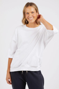 Outerwear: Mazie Sweatshirt - White