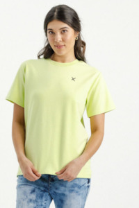 Homelee Stock Service Tees: Chris Tee  - Lime With Black X