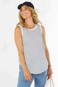 Kiera Tank - Jet Black Stripe