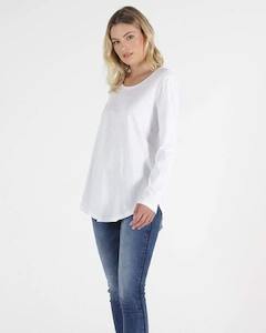 Megan Long Sleeve Top - White