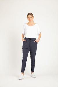 Betty Basics Curve: Jade Pants - Bluestone