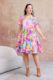 Hibiscus Hues Short Dress - Pink/Blue Floral