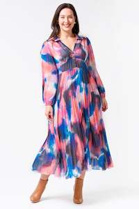 Janie Pleated Dress - Multi Dye