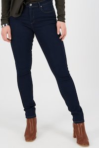Larger Sizes: Basket Weave Pocket Skinny Leg Jeans - Indigo Denim SS