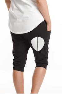 Homee Lee Apartment Pants: Apartment Pant 3/4 - Black with White Dot