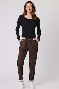 Trixie Stripe Pants - Brown