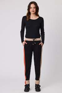 Phebe Colour Block Pants - Black/Rust/Stone
