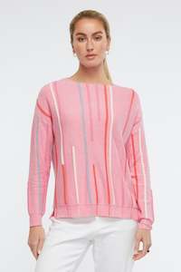 Knitwear: Ottoman Stripe Knitwear - Bubblegum