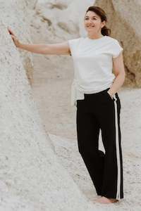 Wide Leg Pants: Moke Indiana Wide Leg Pants - Black