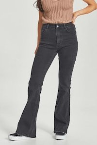 Wide Leg Pants: Harri Wide Leg Jeans - Black