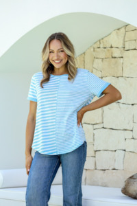 Tshirts: Mix and Match Striped Tee Shirts - Blue/White