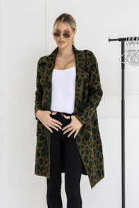 Leopard Coatigans - Khaki