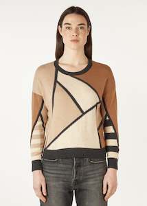 Mosaic Intarsia Jumper - Charcoal
