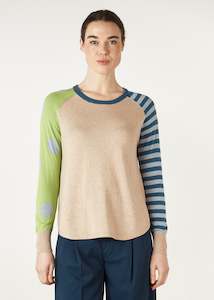 Spot And Stripe Knit - Oat
