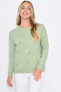 Silver Heart Knit - Green