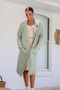 Grace Co: Pocket Coatigan - Avocado