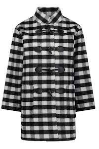 Coats: Moke Virginia Wool Duffle Coat - Blk/White Plaid