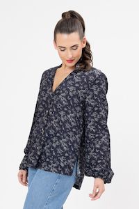 Shirts: Full Of Life Top - Ink Whisper