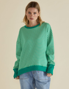 Sweatpants Joggers: Cove Sweater - Green Stripe