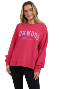 Sweats Hoodies: Interval Crew - Raspberry With Neon Lilac Cross