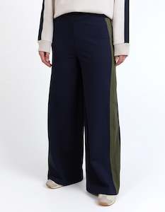Juno Pants - Navy With Green Trim