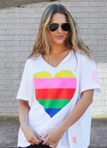 Hammill Co: Rainbow Heart Tee - White