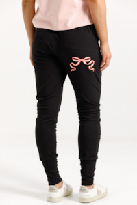 Apartment Pants - Black With Blossom Berry Bow