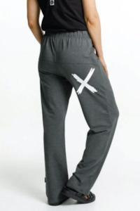 Avenue Apartment Pants - Charcoal with White Cross