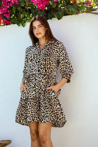 Clothing Sale: Tiered Dress - Leopard Print
