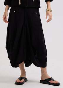 Drape Bottom Skirt - Black