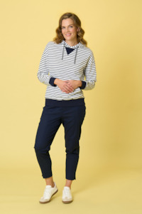 Sweats Hoodies: Albert Hoodie - Navy/White Stripe