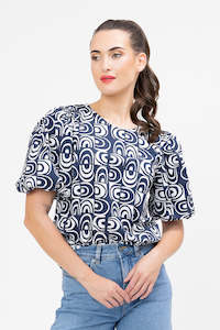 Seeking Lola Womens Clothing: Relaxed Carefree Top - Ink Arch