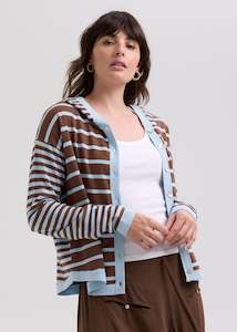 Multi Stripe Hoodie - Sky