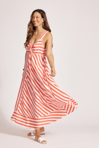 Treville Stripe Tank Maxi Dress - Coral