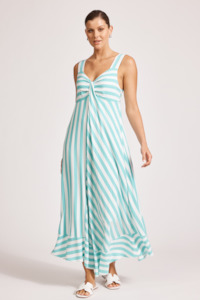 Treville Stripe Tank Maxi Dress - Aqua
