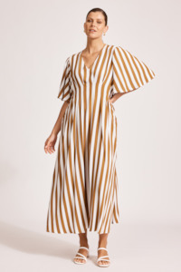 Treville Stripe Maxi Dress - Caramel