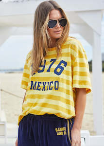 Mexico 1976 Striped Tee - Yellow Stripe