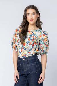 Seeking Lola Womens Clothing: Relaxed Carefree Top - Red Poppy Fields