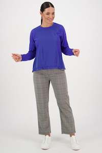 Vassalli Panelled Top With Frill Hem: Panelled Top With Frill Hem - Royal Blue