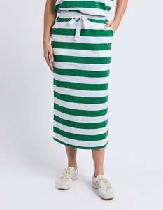 Tallow Skirt - White/Green Stripe