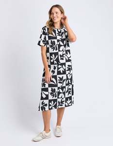 Elm: Splice Dress - Black/White Print