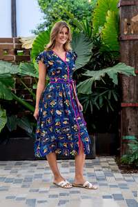 Boho Australia: Lance Midi Dress -Navy