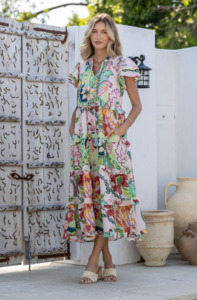 Pre Order: St Tropez Tiered Dress - Multi